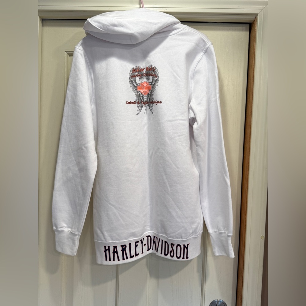 Harley-Davidson White Hoodie with Winged Logo - Picture 6 of 6